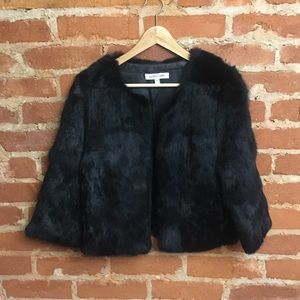 Elizabeth and James Black Fur Jacket (M)